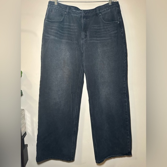 RSQ Classic Charcoal Low Rise Loose Straight Wide Leg Denim Jeans Size 32 - Picture 11 of 16